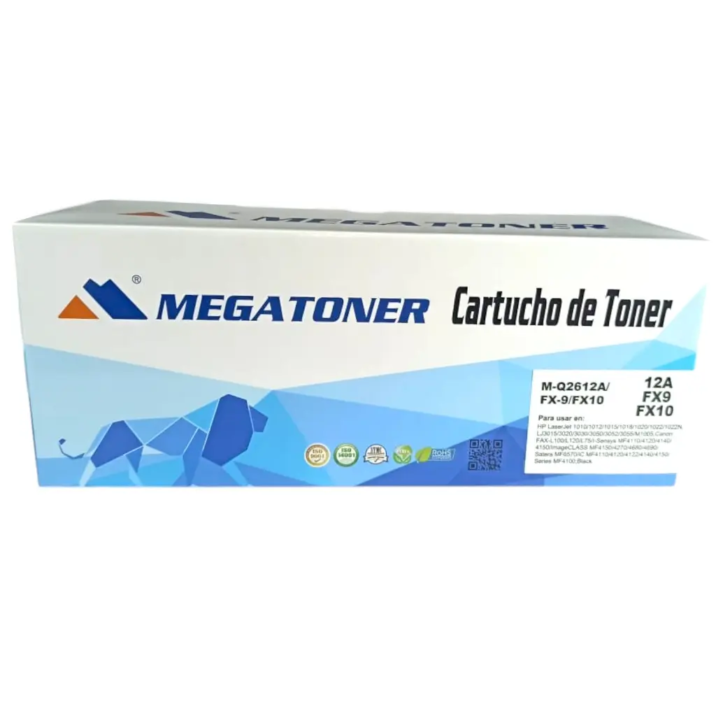Tóner HP 12A MEGATONER Genérico Negro (M-Q2612A_FX9_FX10) HP 1010 1020 3015 Canon L90 L120 MF4150 MF4370.webp