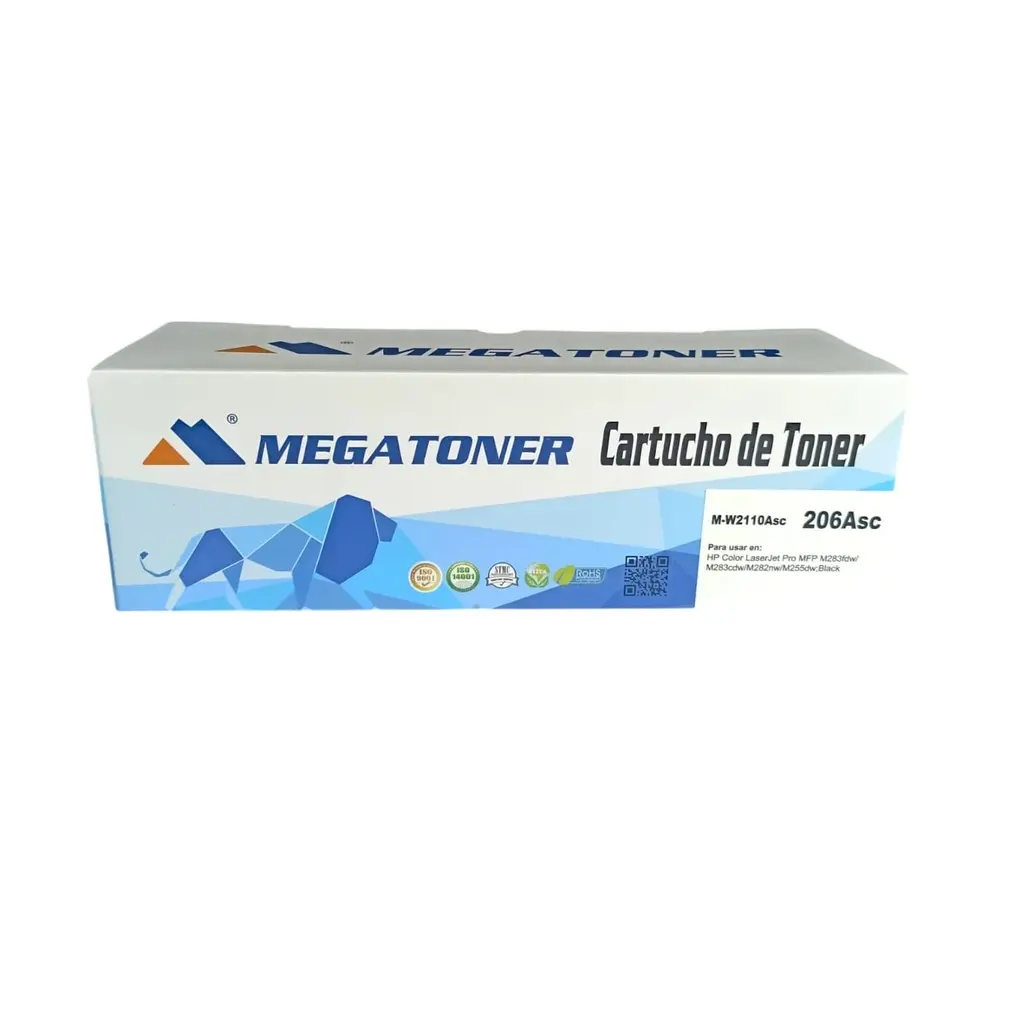 Tóner HP 206A sin chip MEGATONER Genérico Negro (M-W2110Asc) Compatible con HP Color LaserJet Pro M283 M255 (2).webp