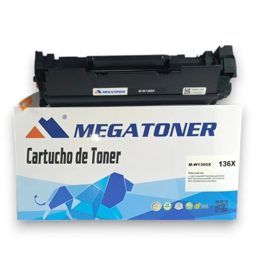 [121195] Tóner HP 136X Negro con chip W1360X Compatible con HP M211, HP M232, Hp M233 | Megatoner