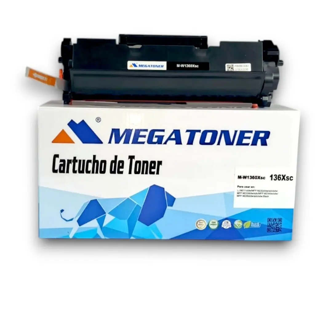 Tóner HP 136X Negro sin chip W1360X Compatible con HP M211, M232, M233, M234, M236 | Megatoner