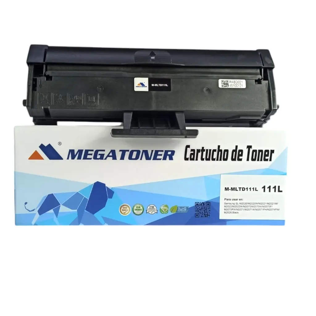 [124031] Tóner Samsung 111L MEGATONER Genérico Negro MLTD111L Compatible con Samsung SL-M2020 SL-M2070 | Megatoner