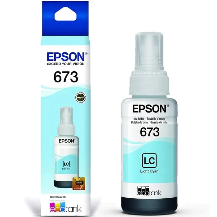 Botella de Tinta Epson 673 Cian Claro T673520 | Original