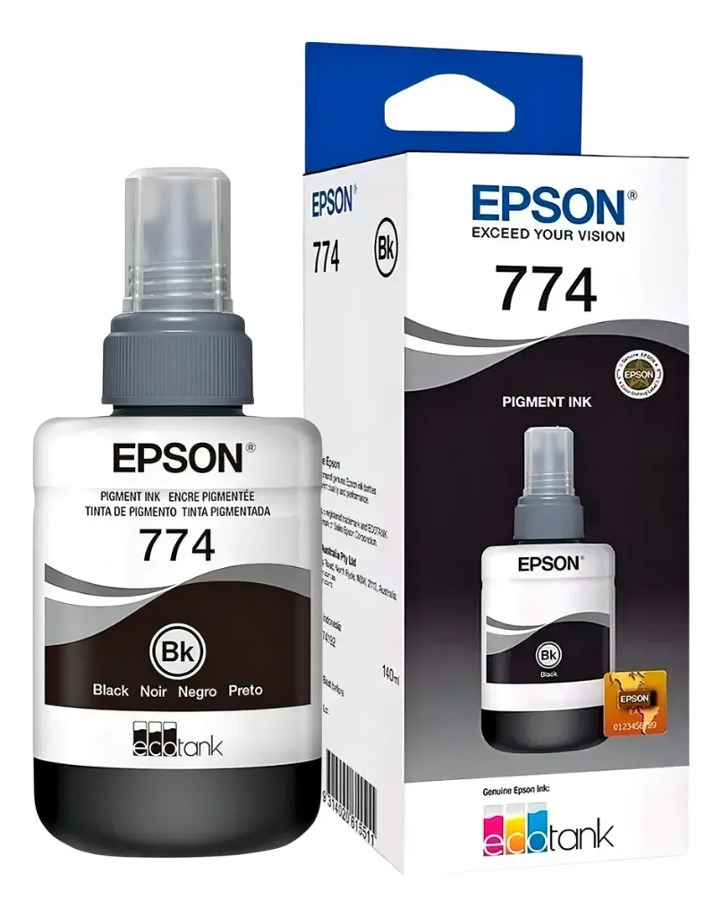 [215005] Botella de Tinta Epson 774 Negro T774120 | Original