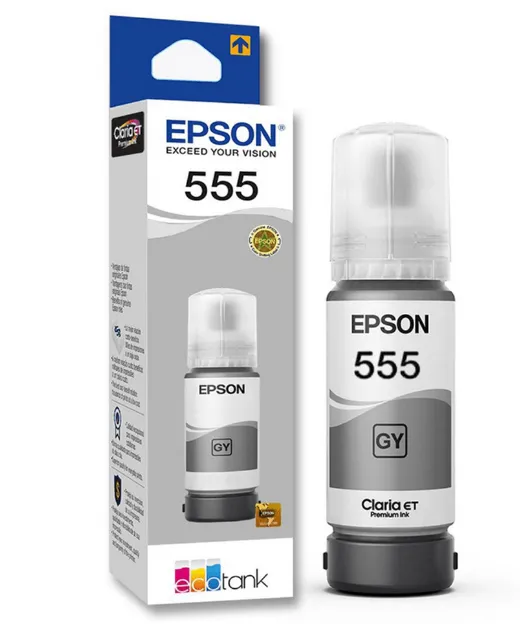 Botella de Tinta Epson 555 Gris T555520 70 ml  L8160 L8180 | Original