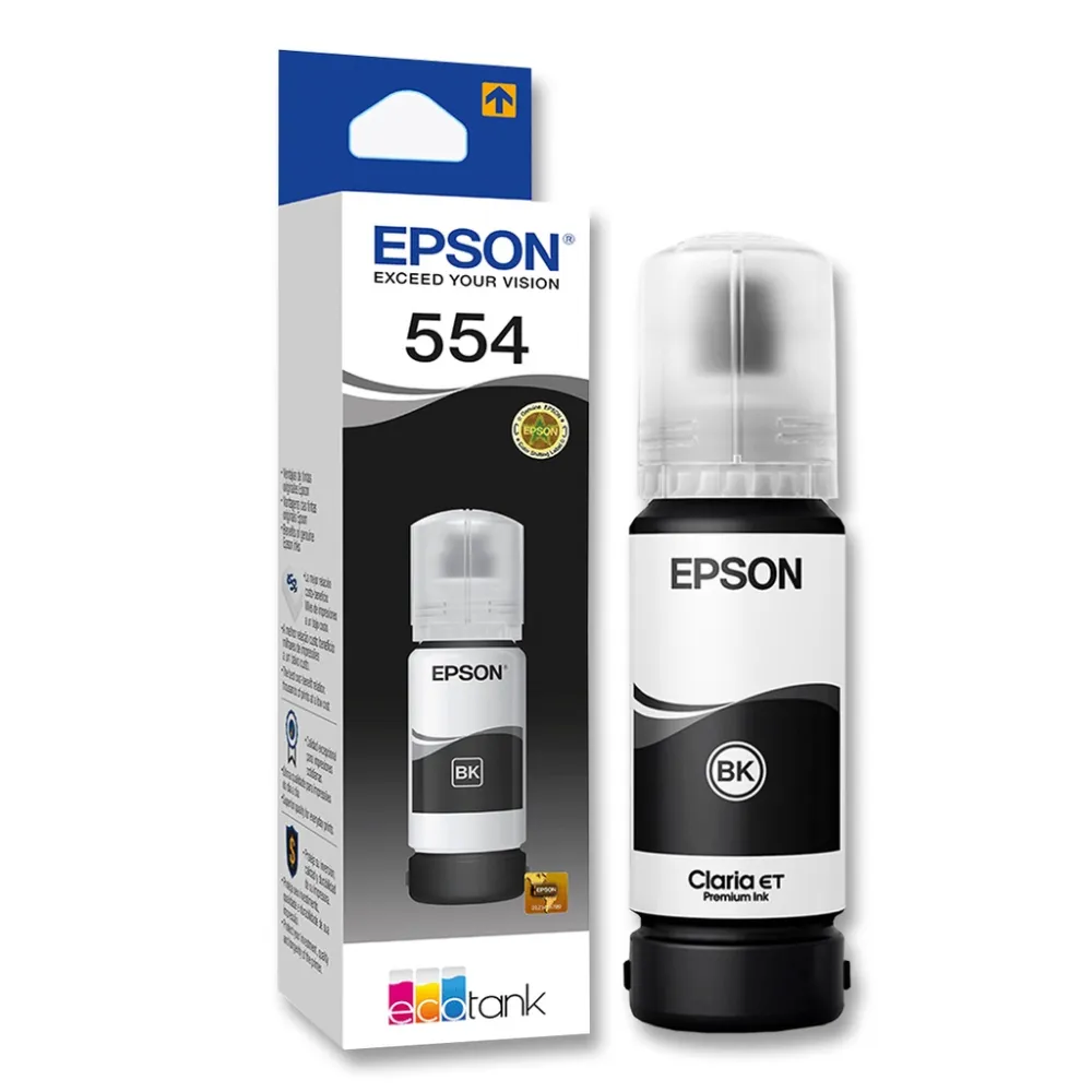 Botella de tinta Epson 554 Negro T554120 | Original