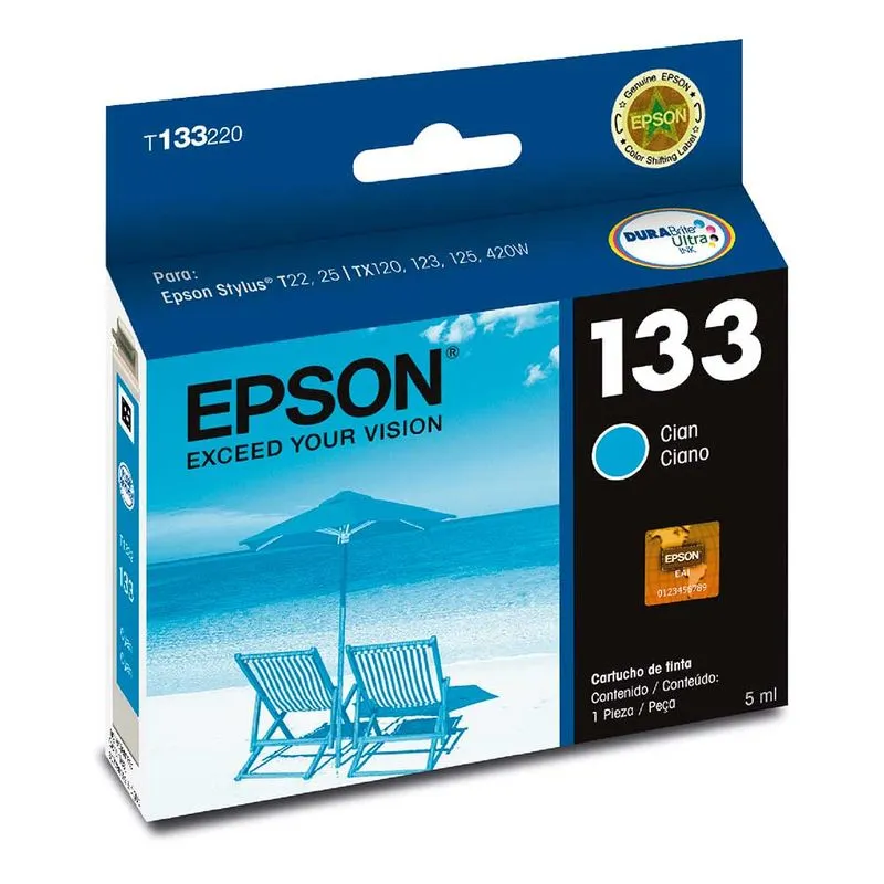 [215055] Cartucho de Tinta Epson 133 Cian T133220  | Original