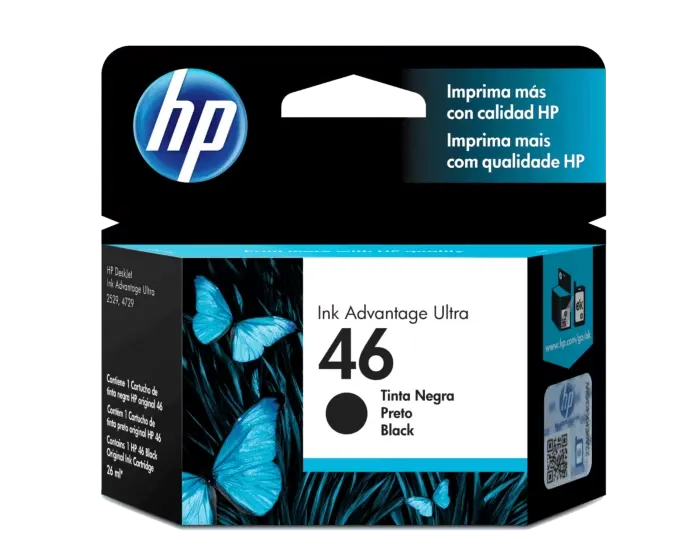 [211001] Cartucho de Tinta HP 46 Black (CZ637AL) | Original