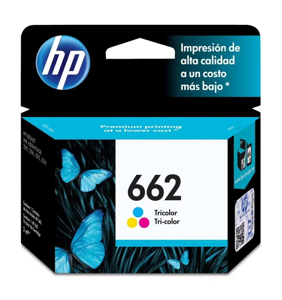 [211009] Cartucho de Tinta HP 662 Tricolor (CZ104AL) - Original