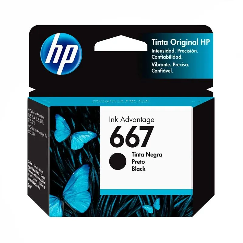 [211010] Cartucho de Tinta HP 667 Negro (3YM79AL) | Original