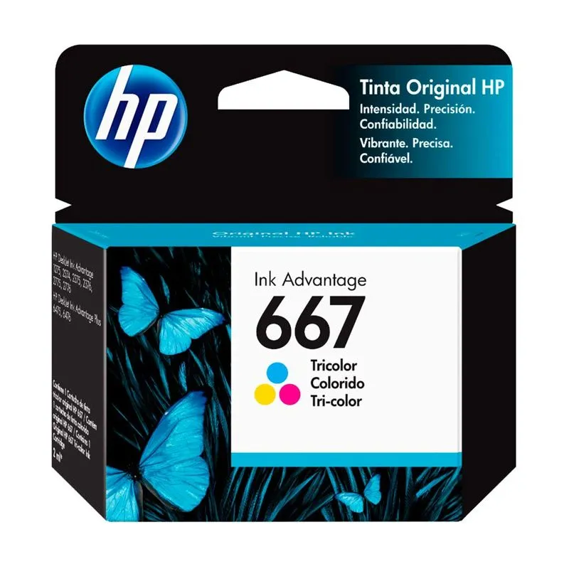 [211138] Cartucho de Tinta HP 667 Tricolor (3YM78AL) | Original