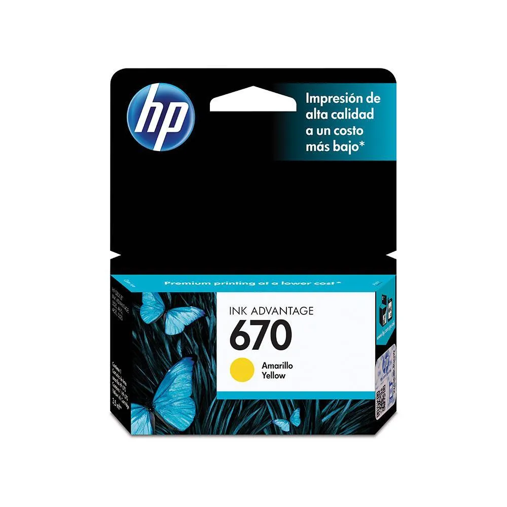 Cartucho de Tinta HP 670 Yellow (CZ116AL) - Original