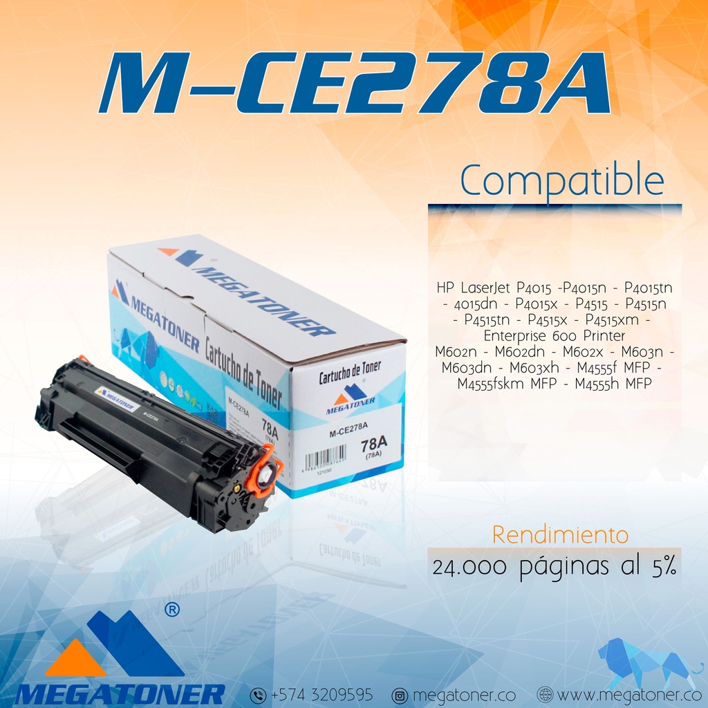 Cartucho de Toner HP M-CE278A/CRG728 (78A/728) - MEGATONER