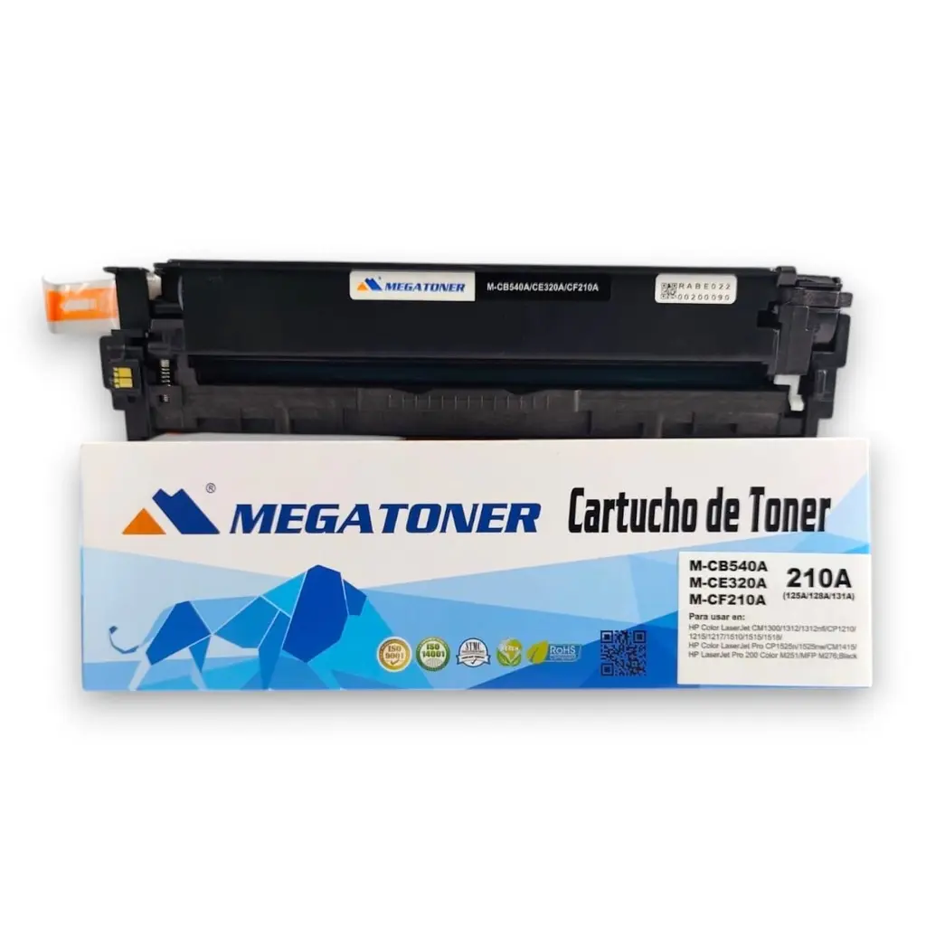 [121066] Tóner HP 125A/128A/131A Negro CB540A/CE320A/CF210A Compatible con HP CM1300, CP1210, 1510, CP1515, CP1525, CM1415, 200 M251, M276 | Megatoner