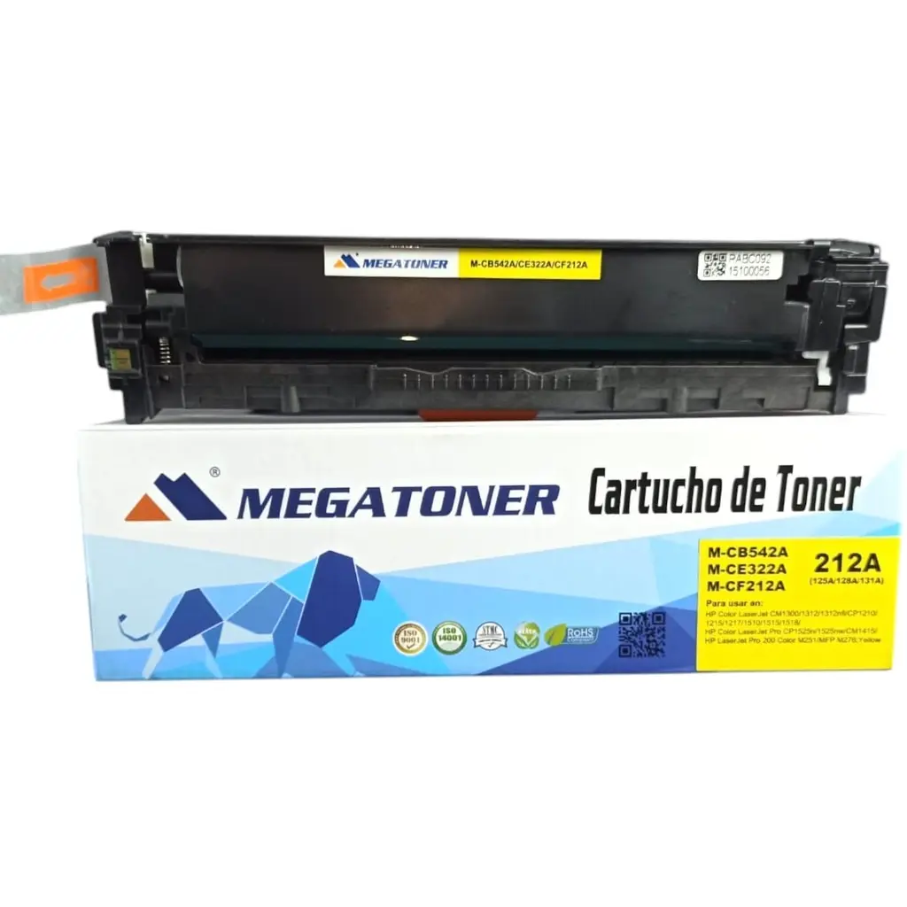 Tóner HP 125A/128A/131A Amarillo CB542A/CE322A/CF212A Compatible con HP CM1300, CP1210, 1510, CP1515, CP1525, CM1415, 200 M251, M276 | Megatoner