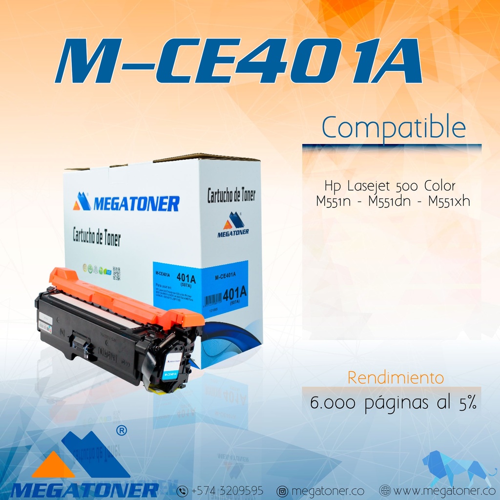 Cartucho de Toner HP M-CE401A (507A) - MEGATONER