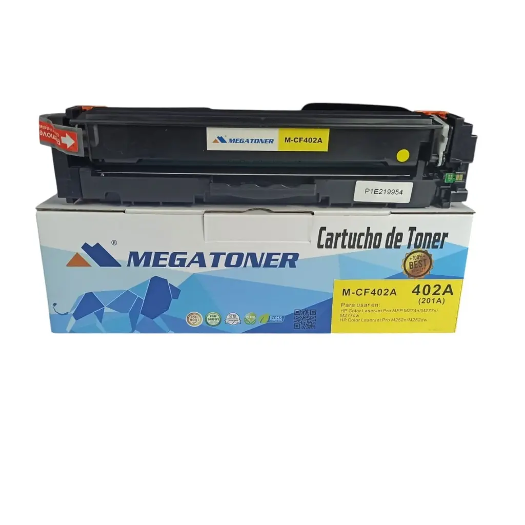 Tóner HP 201A Amarillo Con Chip CF402A Compatible con HP M252, M274, M277 | Megatoner