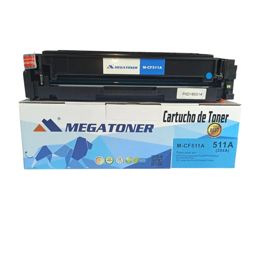 [121160] Tóner HP 204A Cian CF511A Compatible con HP M154, M180 | Megatoner