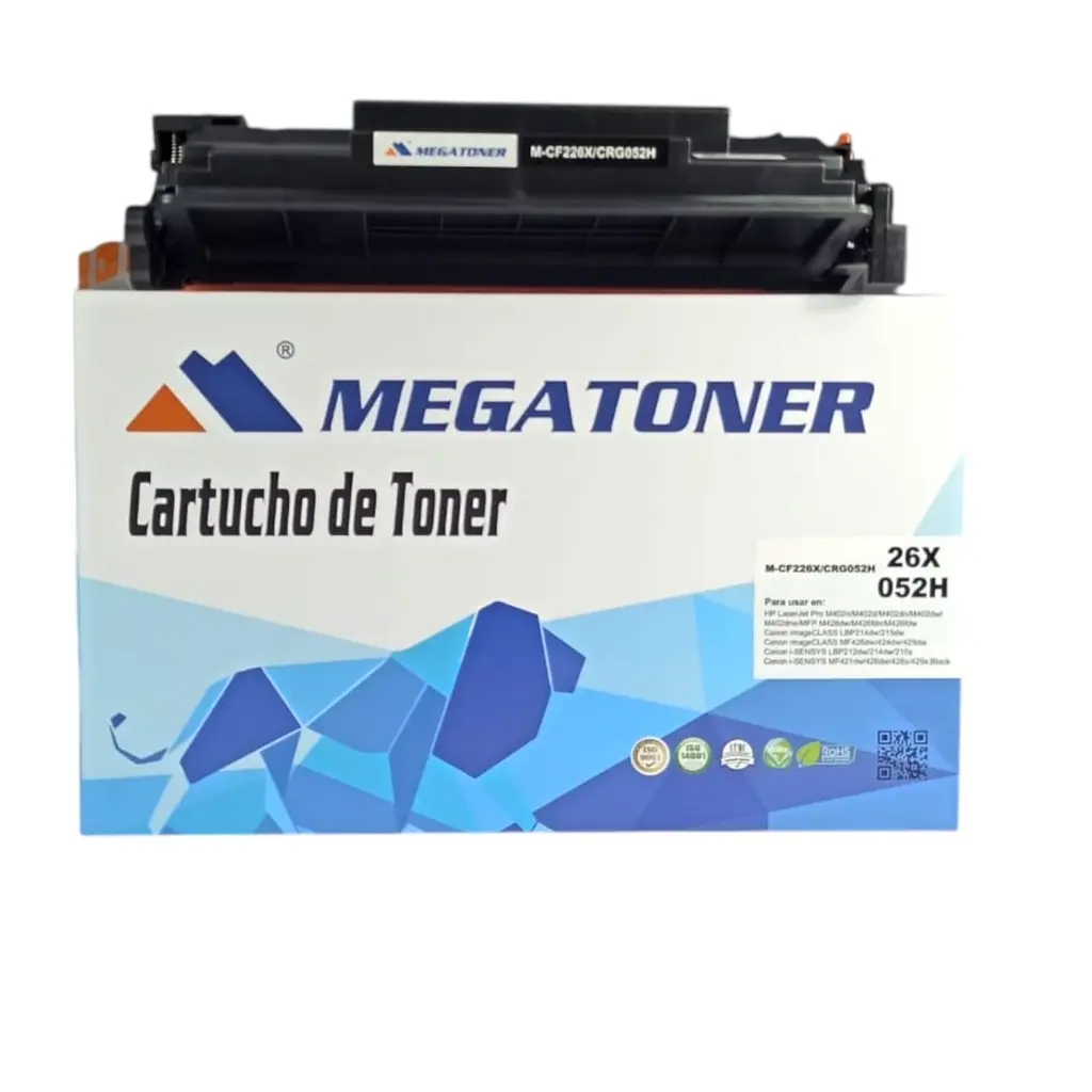 Tóner HP 26X Negro CF226X/CRG052H Compatible con HP M402, M426  
Canon LBP212, LBP214, LBP215, MF421, MF426, MF428, MF429, MF424, MF426, MF429 | Megatoner
