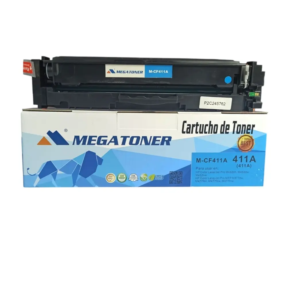 [121131] Tóner HP 411 (CF411A) Compatible con HP M452, M477 | Megatoner