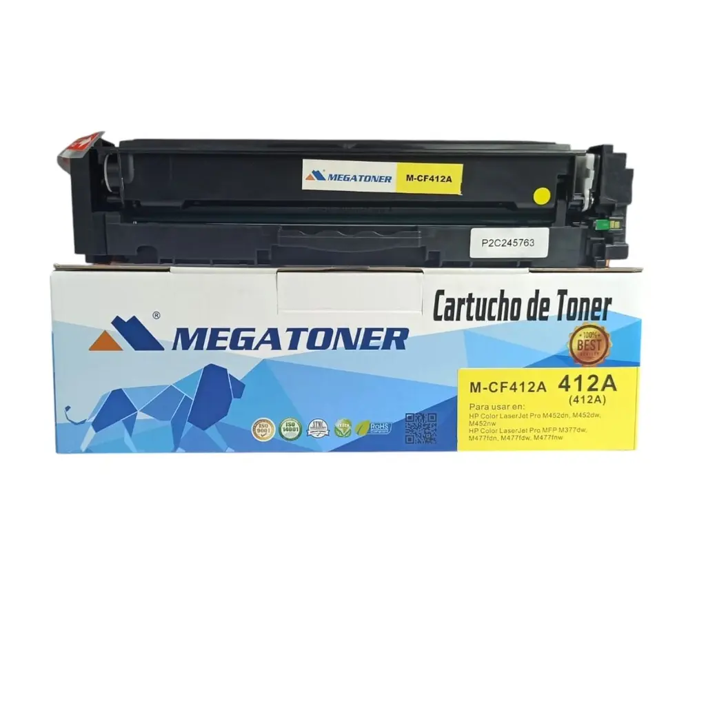 [121132] Tóner HP 412A Amarillo CF412A Compatible con HP M452, M477 | Megatoner