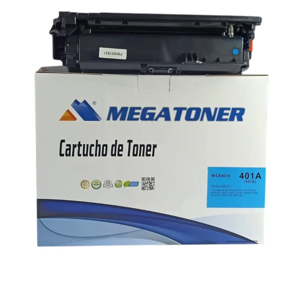 [121085] Tóner HP 507A Cian CE401A Compatible con HP 500 M551 | Megatoner