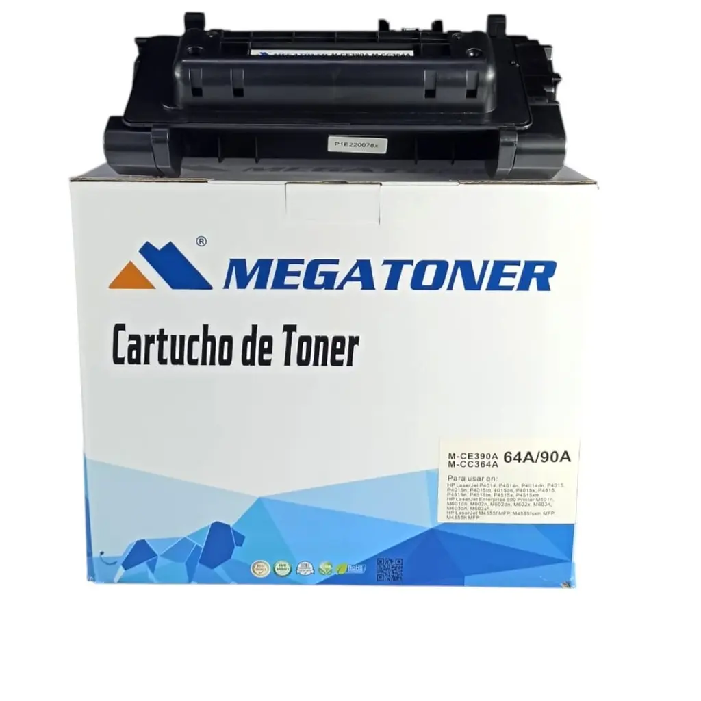 [121065] Tóner HP 64A/90A Negro CC364A/CE390A Compatible con HP 4515, P4015, M4555, M602, M603 | Megatoner