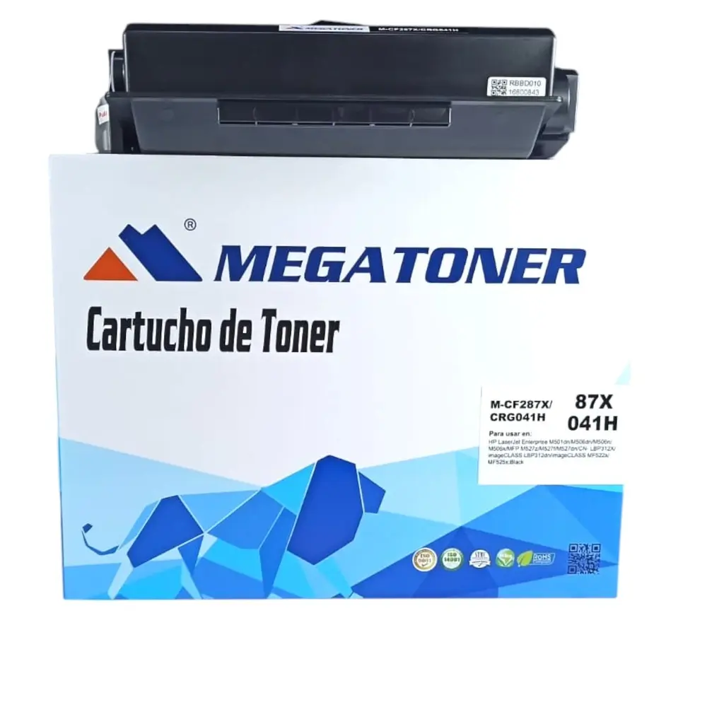 [121125] Tóner HP 87X (CF287X) Compatible con HP M501, M506, M527 | Megatoner