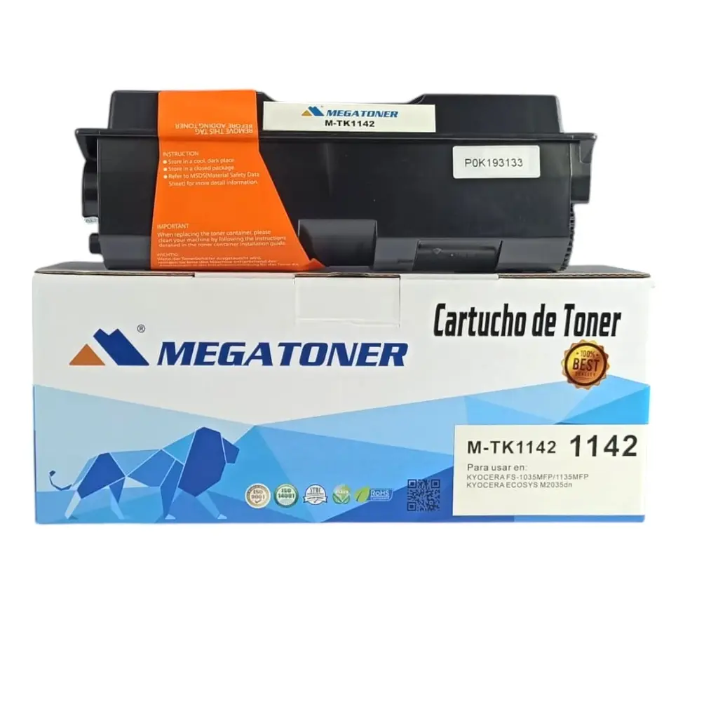 Tóner Kyocera Negro TK1142 Compatible con Kyocera FS-1035, FS-1135MFP, M2035dn | Megatoner