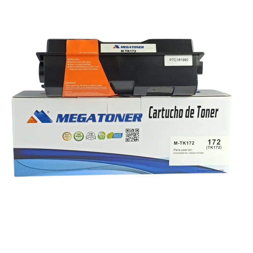 Tóner alternativo Kyocera TK-172 Negro con chip Compatible con FS-1320DN P2135d | Megatoner