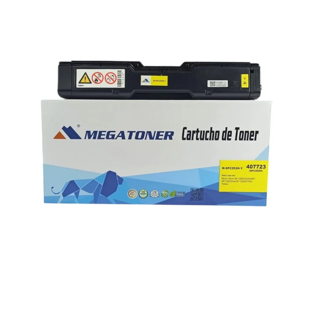 [128024] Tóner Ricoh 252Y Amarillo SPC252H-Y Compatible con Ricoh Aficio SP C252, SP C262 | Megatoner