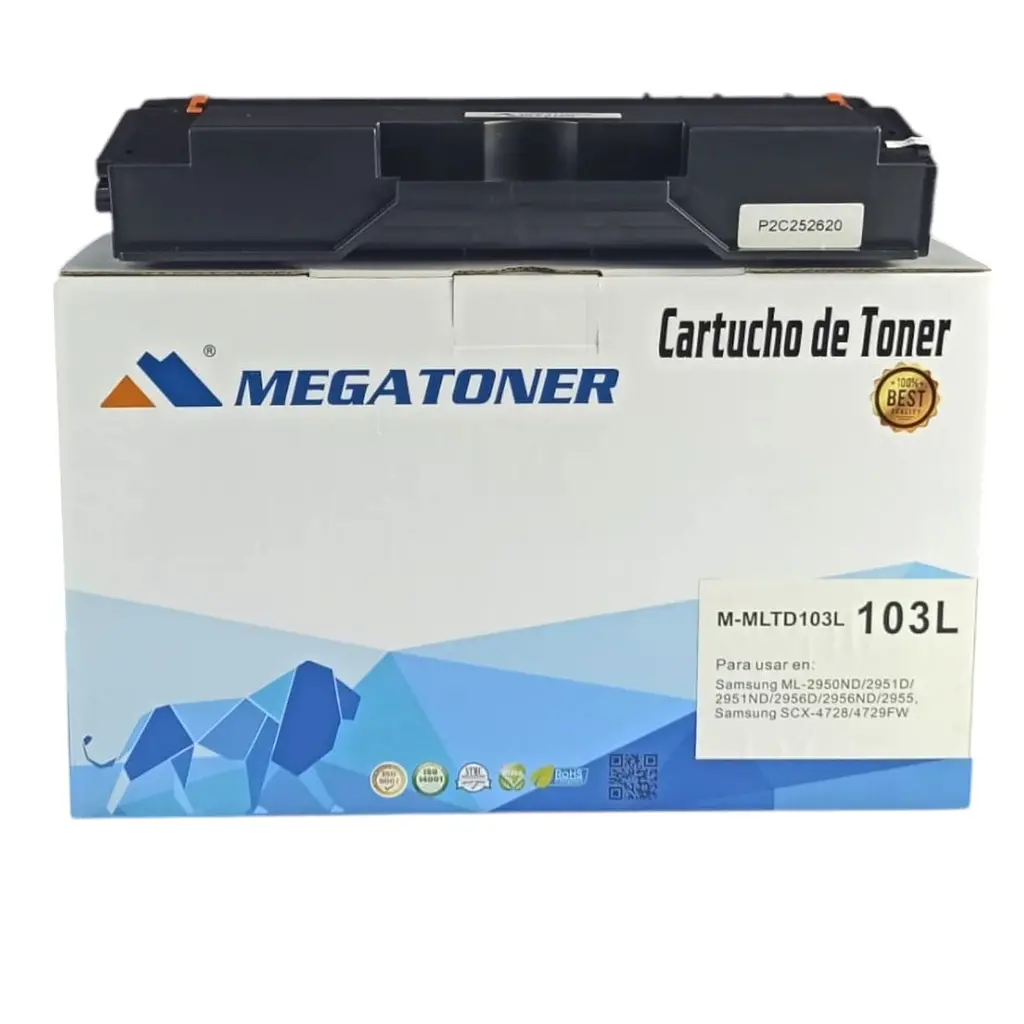 [124028] Tóner Samsung 103L Negro MLTD103L Compatible con Samsung ML 2950, 2951, 2955 | Megatoner