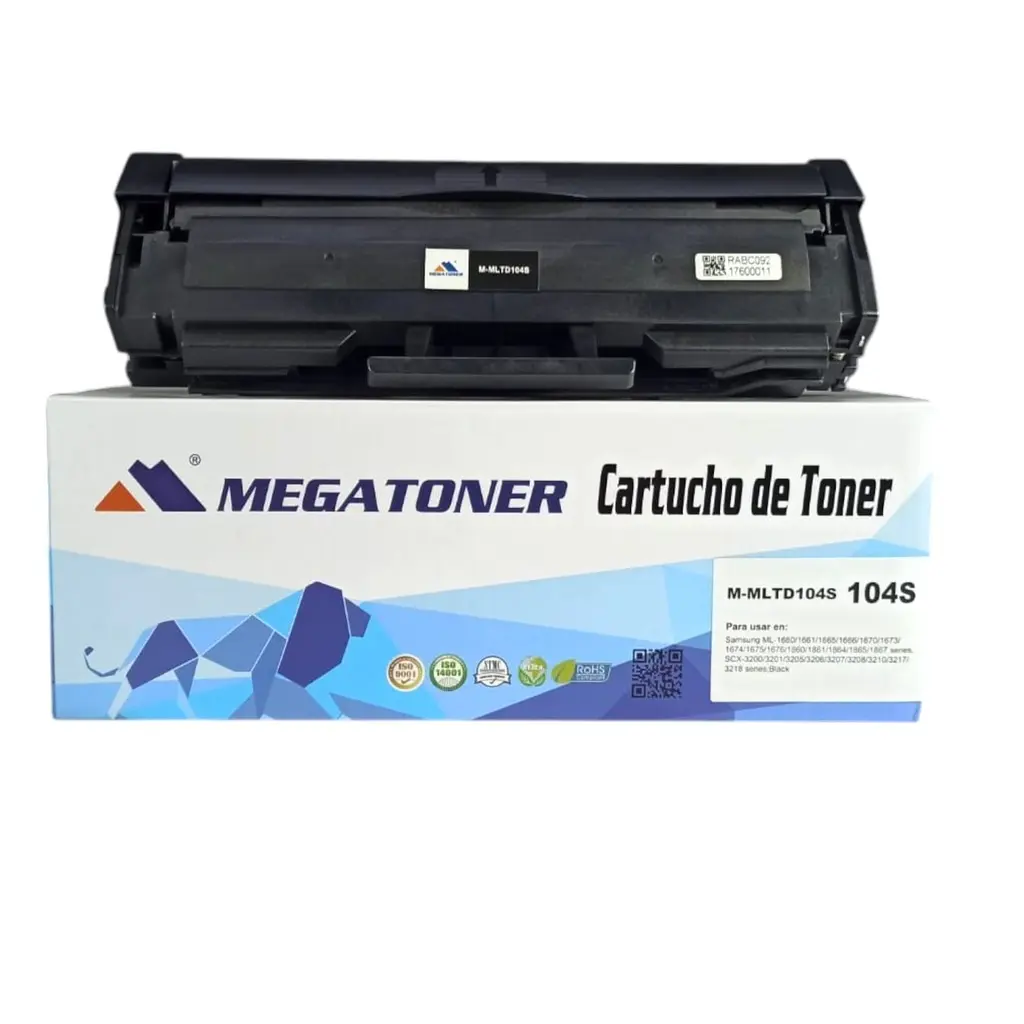 [124006] Tóner Samsung 104S Negro MLTD104S Compatible con Samsung ML 1660, 1665, 1865 | Megatoner