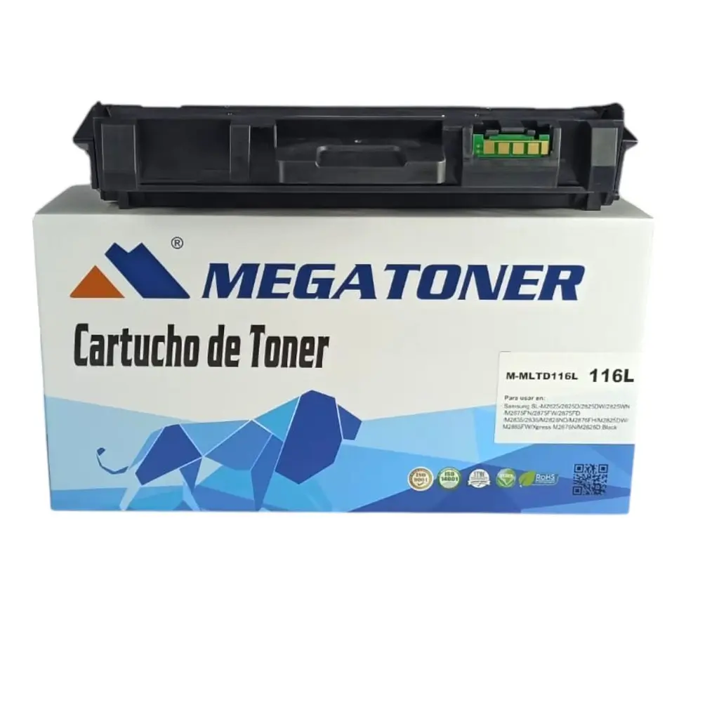[124030] Tóner Samsung 116L Negro MLTD116L Compatible con Samsung SL-M2625 SL-M2825 SL-M2675 SL | Megatoner