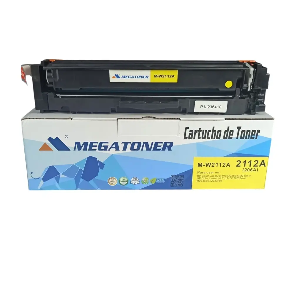 [121193] Tóner HP 206A Amarillo sin chip W2112A Compatible con HP M255, M282, M283 | Megatoner