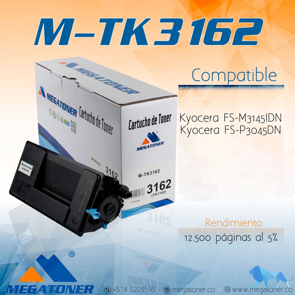 Cartucho de Toner Kyocera M-TK3162 - MEGATONER