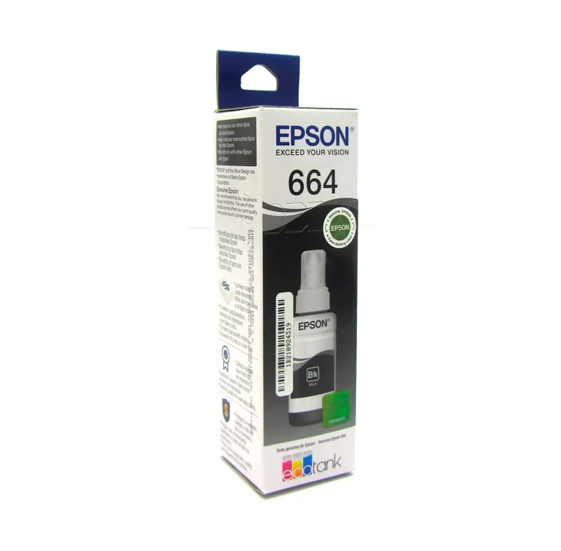 Botella de Tinta Epson 664 Negro T664120-AL 70 ml L120 L220   | Original