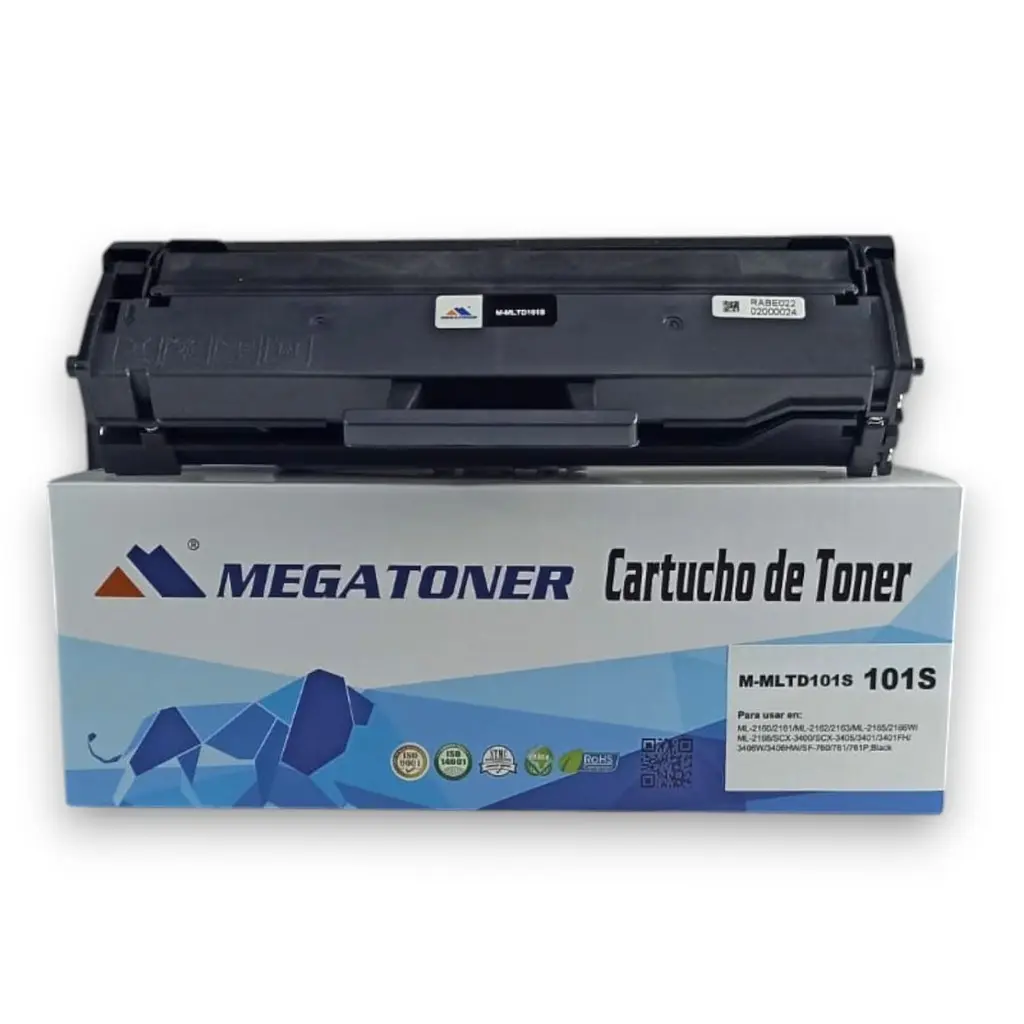 [124001] Tóner Samsung 101L Negro MLTD101L Compatible con ML-2160, ML-2165, SCX-3405 | Megatoner