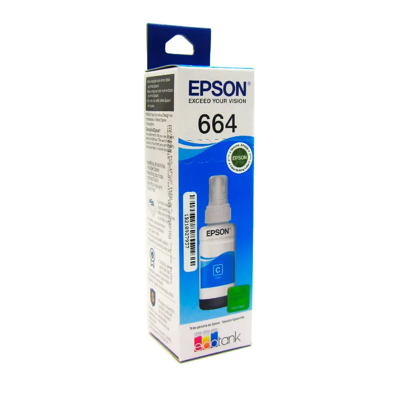 [215018] Botella de Tinta Epson 664 (T664220) Cian 70 ml  L120 L220 L310 L350 | Original