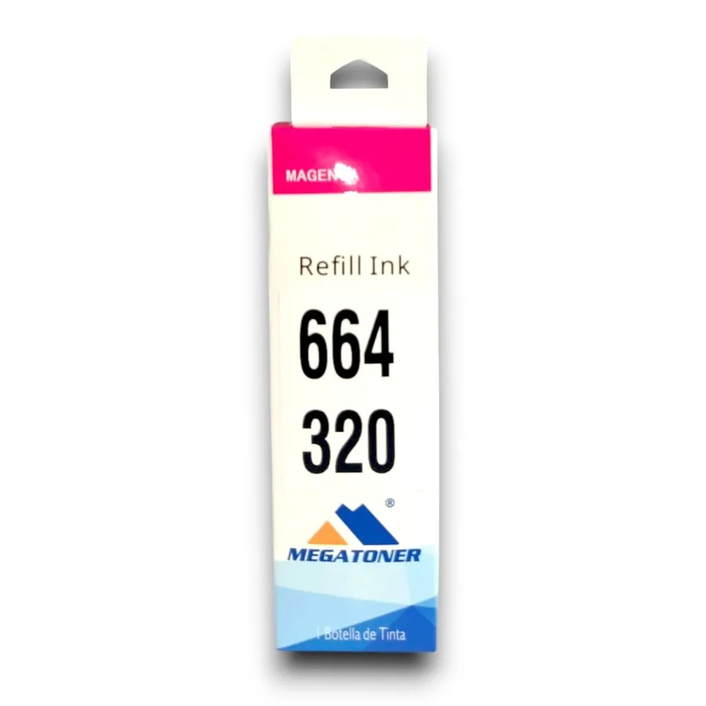 [225003] Botella de Tinta Epson 664 Magenta (M-T664320) Compatible con Epson L220 L365 L565 | MEGATONER