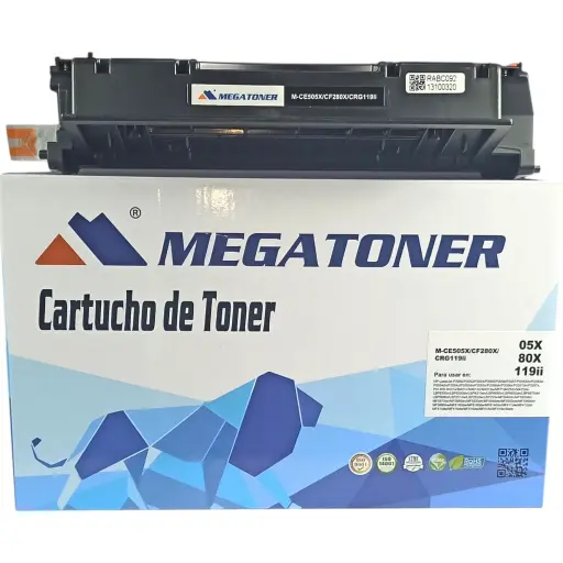Tóner HP 05X/80X/119ii Negro CE505X/CF280X/GRC119ii Compatible con Canon LBP251  
HP M401, M425, P2050, P2053, P2054, P2055, P2056, P2057 | Megatoner