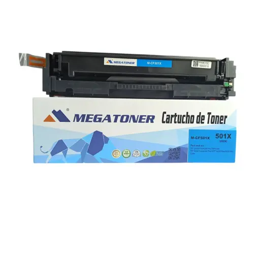 Tóner HP 202X Cian CF501X Compatible con HP M254, M281 | Megatoner