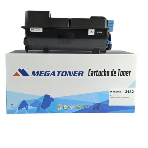 Tóner Kyocera 3182 MEGATONER Genérico Negro TK3182 Compatible con Kyocera ECOSYS P3055dn | Megatoner